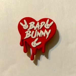 Bad bunny heart croc charm